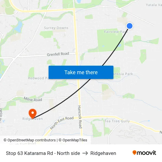 Stop 63 Katarama Rd - North side to Ridgehaven map