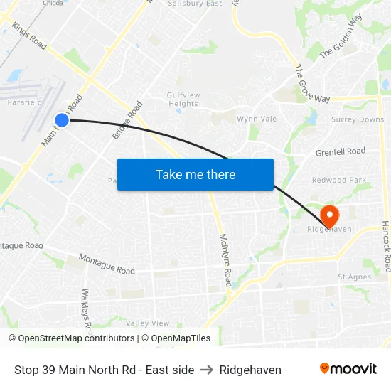 Stop 39 Main North Rd - East side to Ridgehaven map