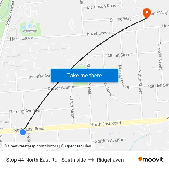 Stop 44 North East Rd - South side to Ridgehaven map