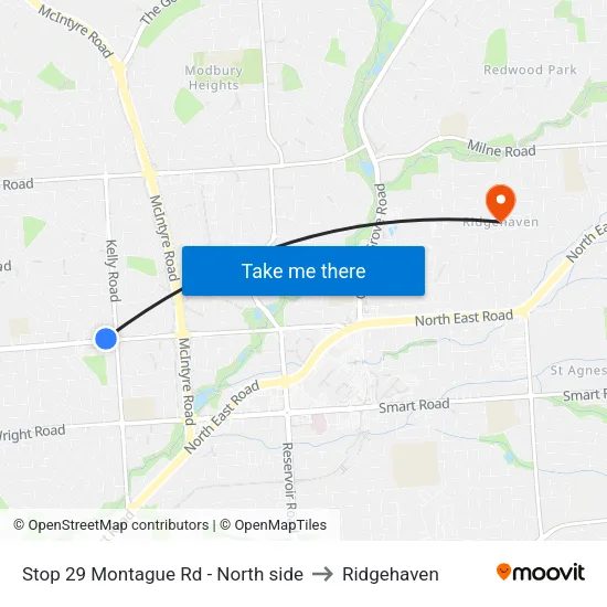 Stop 29 Montague Rd - North side to Ridgehaven map