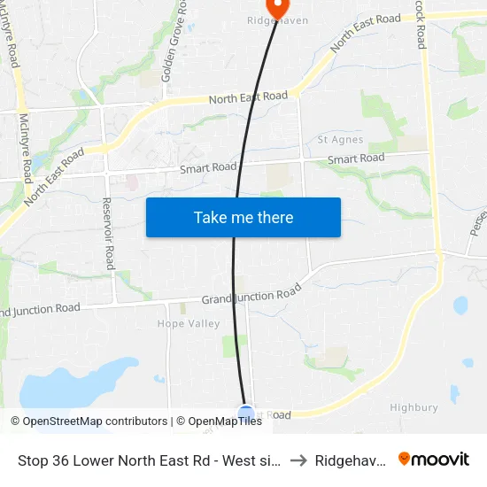 Stop 36 Lower North East Rd - West side to Ridgehaven map