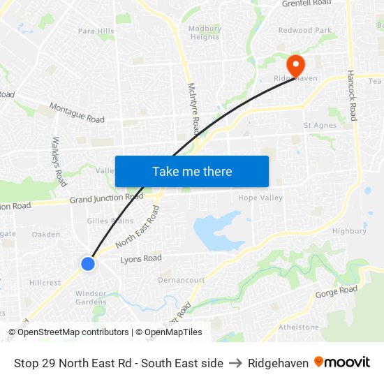 Stop 29 North East Rd - South East side to Ridgehaven map