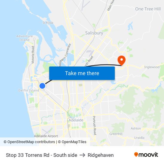 Stop 33 Torrens Rd - South side to Ridgehaven map