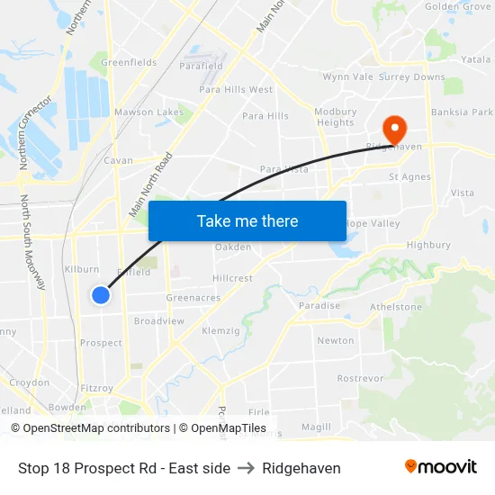 Stop 18 Prospect Rd - East side to Ridgehaven map