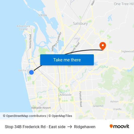 Stop 34B Frederick Rd - East side to Ridgehaven map