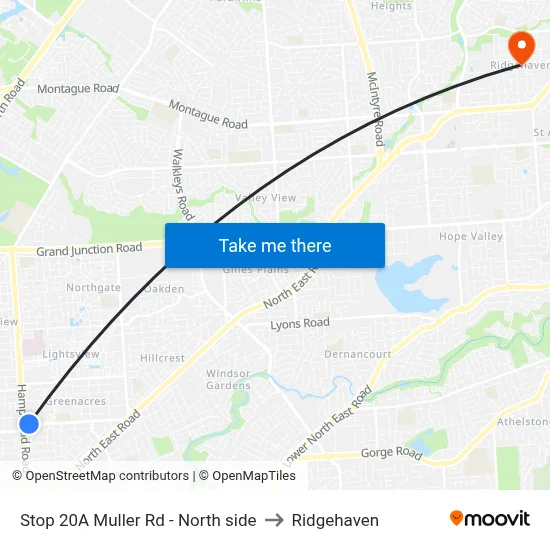 Stop 20A Muller Rd - North side to Ridgehaven map