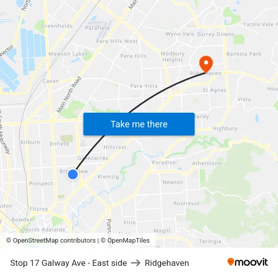 Stop 17 Galway Ave - East side to Ridgehaven map