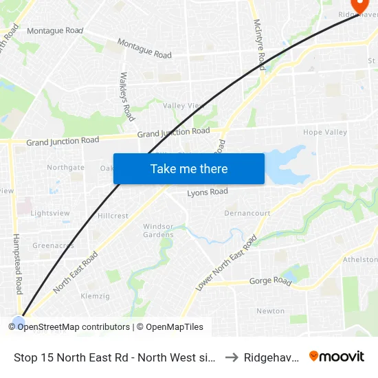 Stop 15 North East Rd - North West side to Ridgehaven map