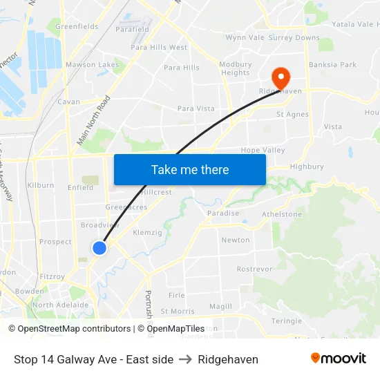 Stop 14 Galway Ave - East side to Ridgehaven map