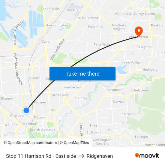 Stop 11 Harrison Rd - East side to Ridgehaven map
