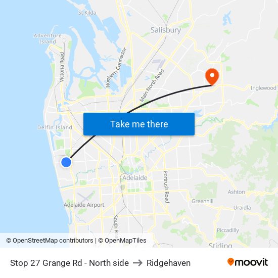 Stop 27 Grange Rd - North side to Ridgehaven map