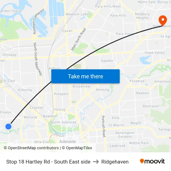 Stop 18 Hartley Rd - South East side to Ridgehaven map