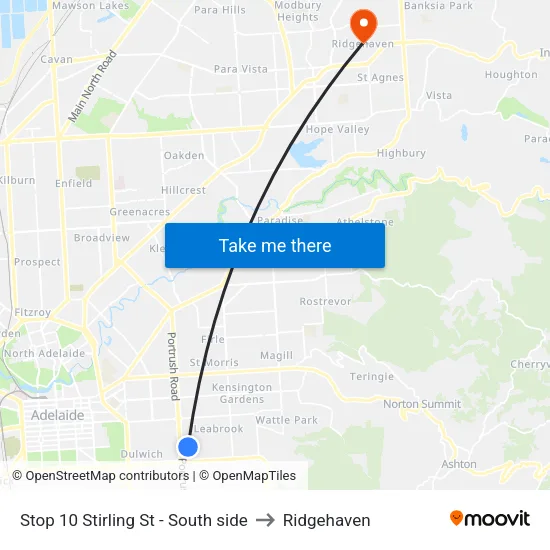 Stop 10 Stirling St - South side to Ridgehaven map