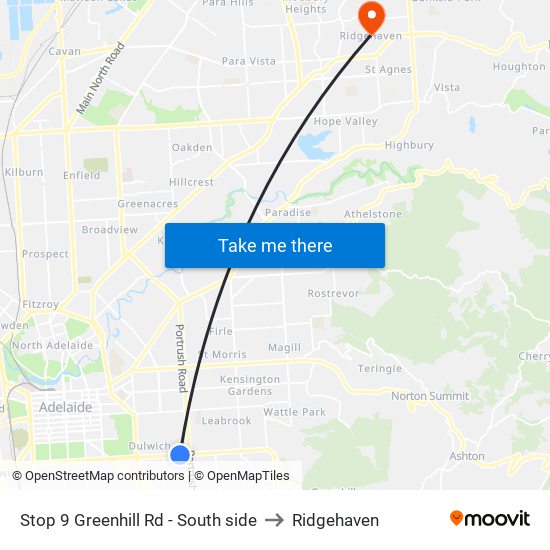 Stop 9 Greenhill Rd - South side to Ridgehaven map