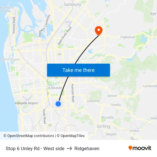 Stop 6 Unley Rd - West side to Ridgehaven map