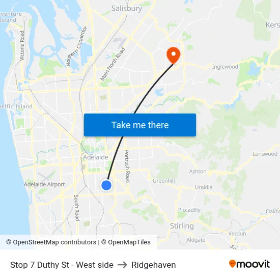 Stop 7 Duthy St - West side to Ridgehaven map