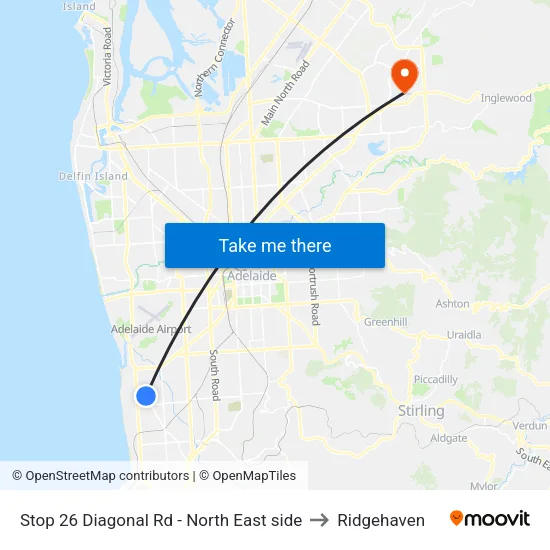 Stop 26 Diagonal Rd - North East side to Ridgehaven map