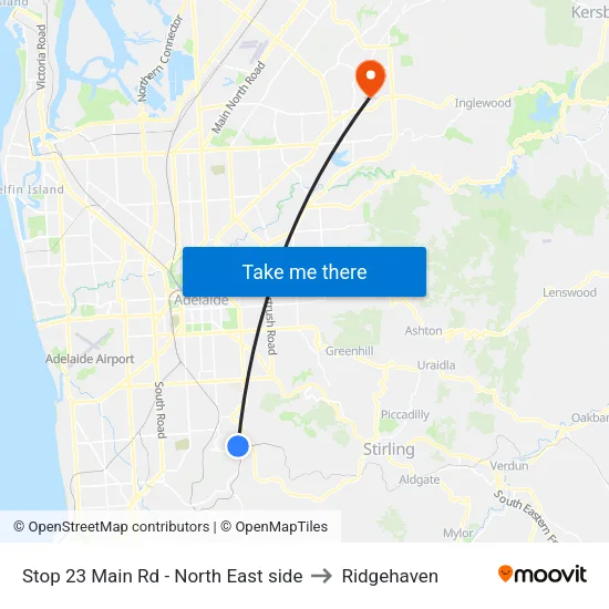 Stop 23 Main Rd - North East side to Ridgehaven map