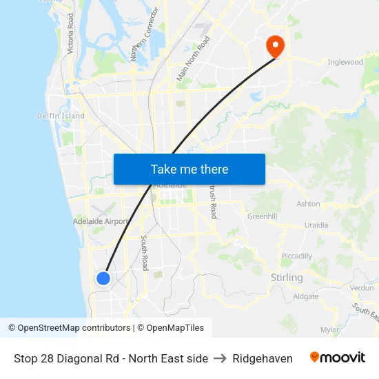 Stop 28 Diagonal Rd - North East side to Ridgehaven map