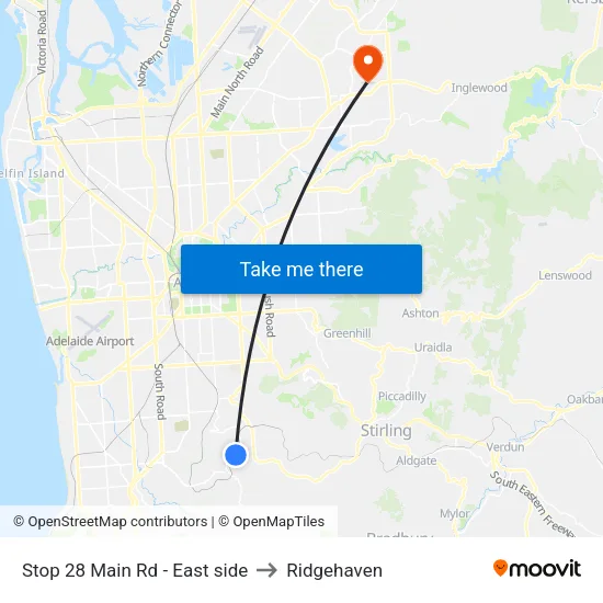 Stop 28 Main Rd - East side to Ridgehaven map