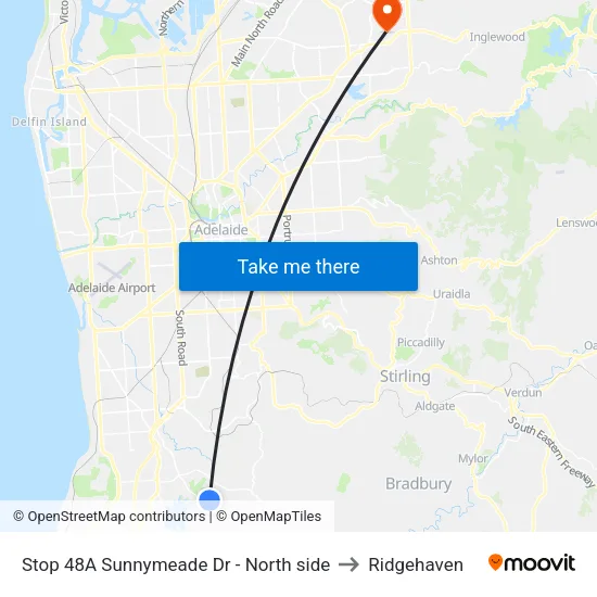 Stop 48A Sunnymeade Dr - North side to Ridgehaven map