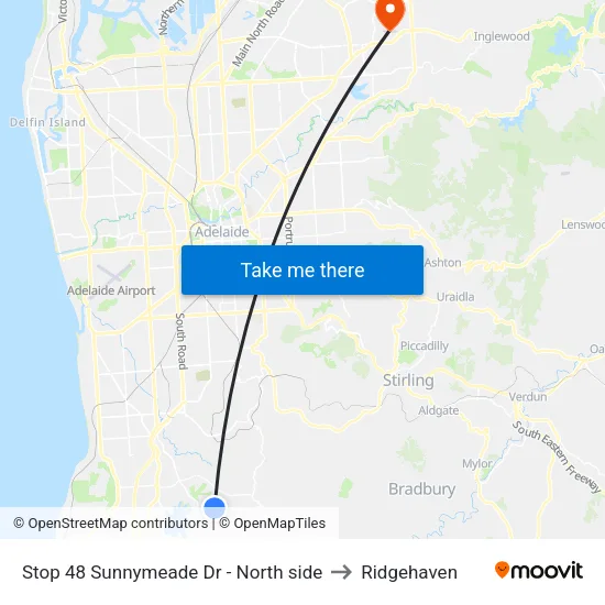 Stop 48 Sunnymeade Dr - North side to Ridgehaven map