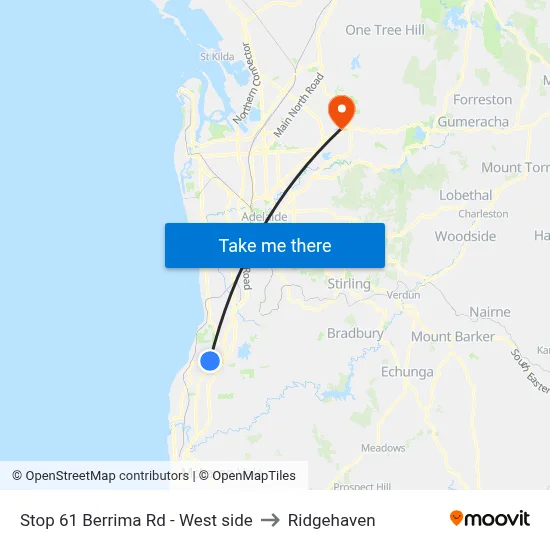 Stop 61 Berrima Rd - West side to Ridgehaven map