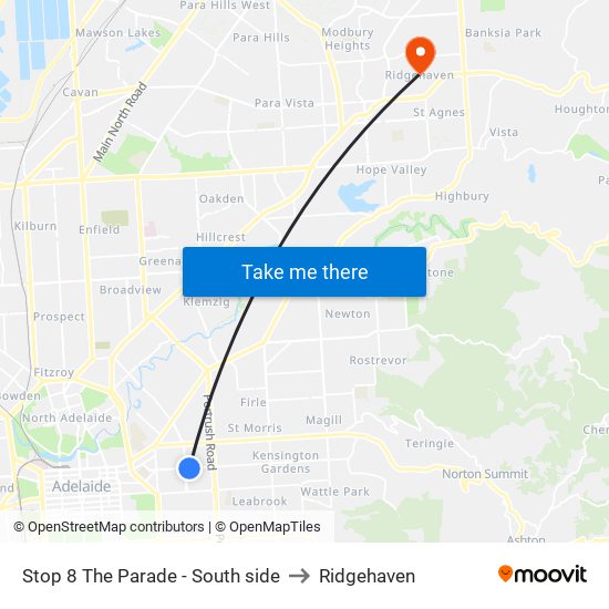 Stop 8 The Parade - South side to Ridgehaven map