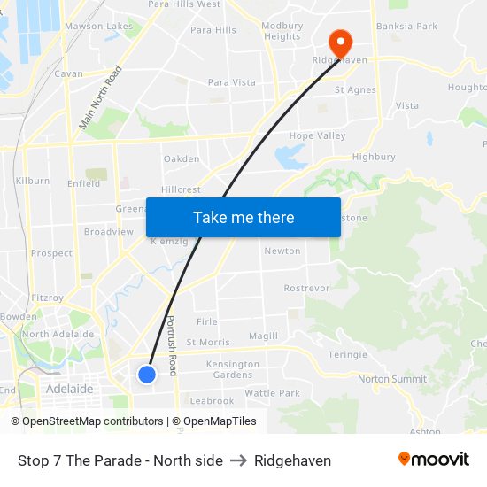 Stop 7 The Parade - North side to Ridgehaven map