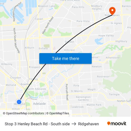 Stop 3 Henley Beach Rd - South side to Ridgehaven map