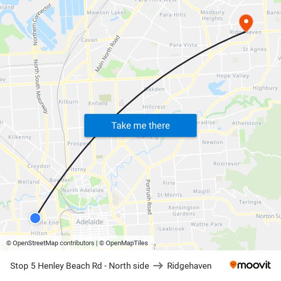 Stop 5 Henley Beach Rd - North side to Ridgehaven map