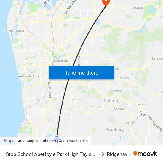 Stop School Aberfoyle Park High Taylors Rd to Ridgehaven map