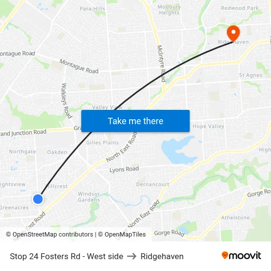 Stop 24 Fosters Rd - West side to Ridgehaven map