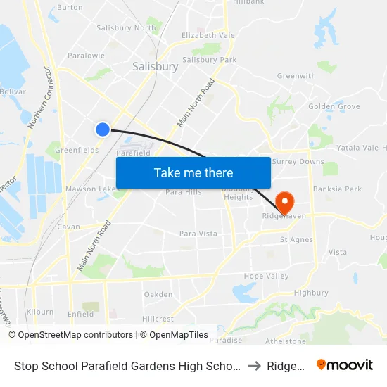 Stop School Parafield Gardens High School Shepherdson Rd to Ridgehaven map