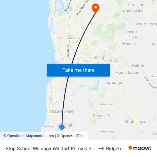 Stop School Willunga Waldorf Primary School Jay Dr to Ridgehaven map