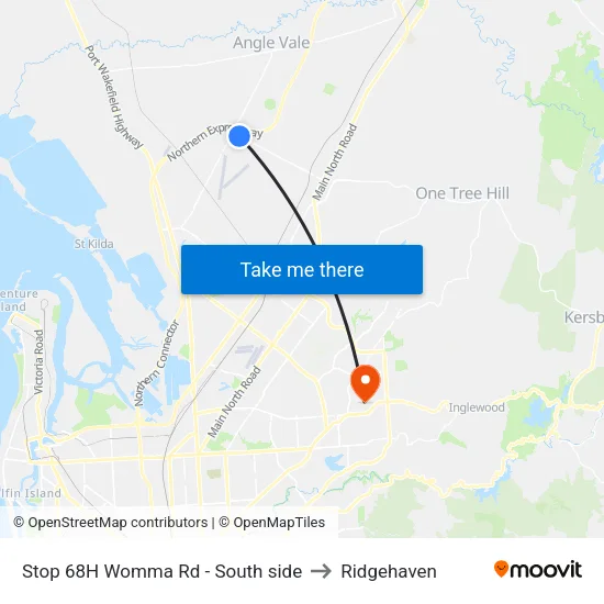 Stop 68H Womma Rd - South side to Ridgehaven map