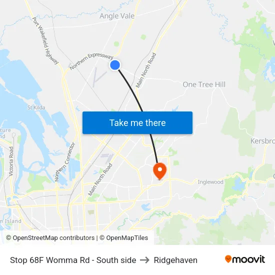 Stop 68F Womma Rd - South side to Ridgehaven map