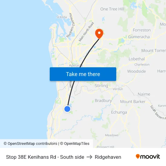 Stop 38E Kenihans Rd - South side to Ridgehaven map