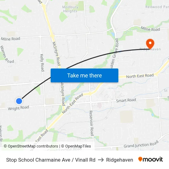 Stop School Charmaine Ave / Vinall Rd to Ridgehaven map