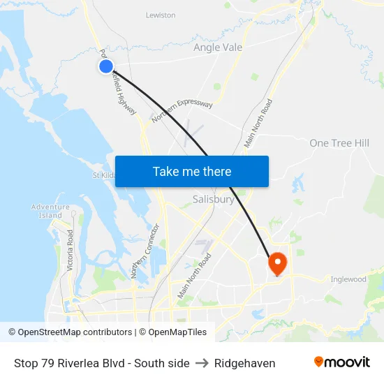 Stop 79 Riverlea Blvd - South side to Ridgehaven map