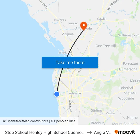 Stop School Henley High School Cudmore Tce to Angle Vale map