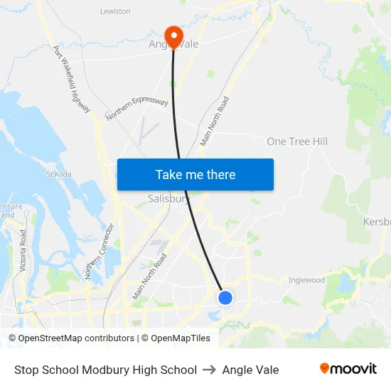 Stop School Modbury High School to Angle Vale map