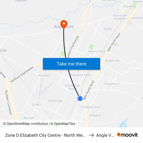 Zone D Elizabeth City Centre - North West side to Angle Vale map