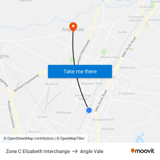 Zone C Elizabeth Interchange to Angle Vale map