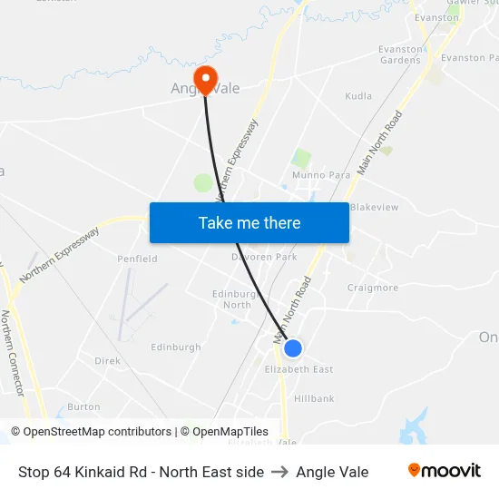 Stop 64 Kinkaid Rd - North East side to Angle Vale map