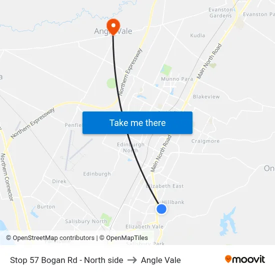 Stop 57 Bogan Rd - North side to Angle Vale map