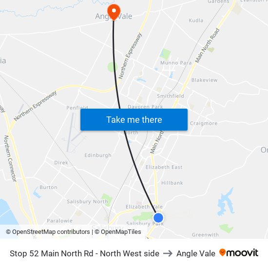 Stop 52 Main North Rd - North West side to Angle Vale map