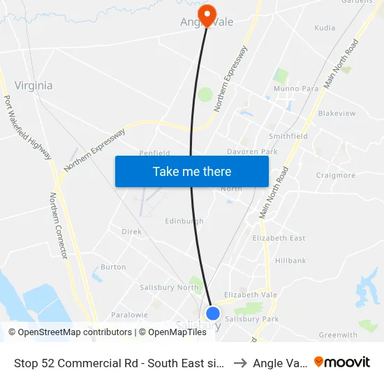Stop 52 Commercial Rd - South East side to Angle Vale map