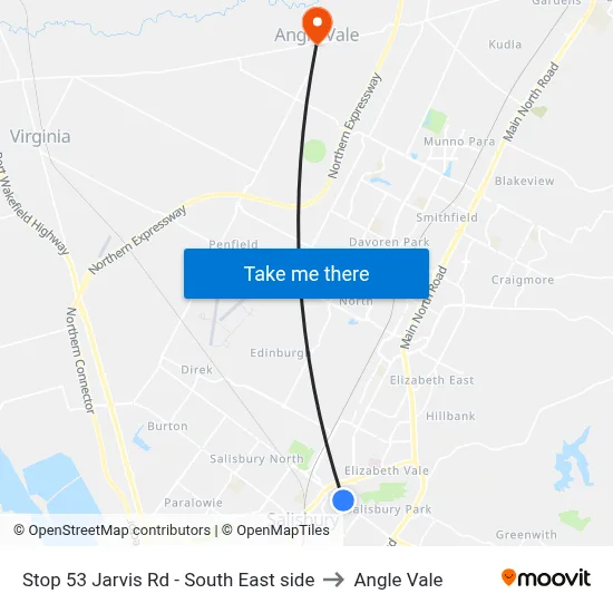 Stop 53 Jarvis Rd - South East side to Angle Vale map