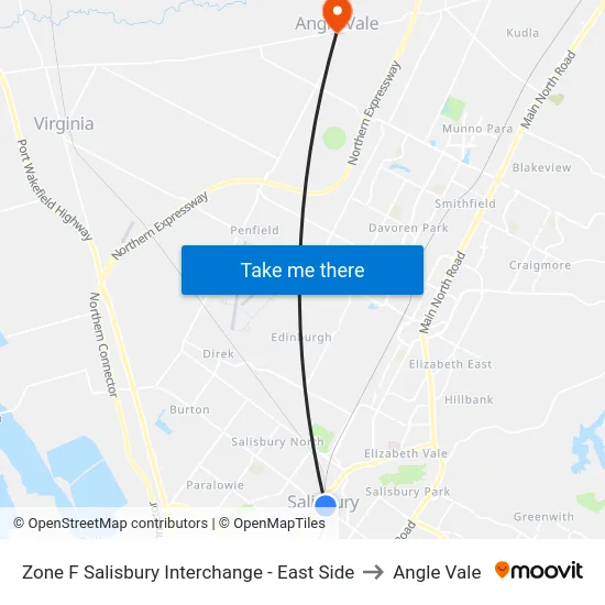 Zone F Salisbury Interchange - East Side to Angle Vale map